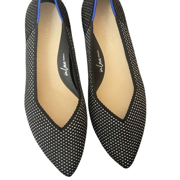 ROTHY'S first heel with our iconic Point II black flats size W6 - Picture 3 of 16